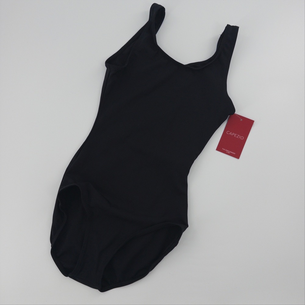 Capezio Girls Black Tank Leotard TB142 Dance Gymnastics Size Small NWT
